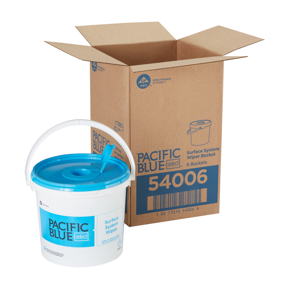 דלי מערכת משטח PACIFIC BLUE BASIC™ מבית GP PRO (ג'ורג'יה פסיפיק), לבן, 6 דליים לכל מארז