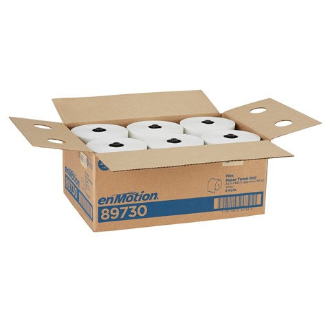 גלילי מגבות נייר ממוחזרים ENMOTION® FLEX מבית GP PRO (ג'ורג'יה פסיפיק), לבן, (6 גלילים של 167.64 מטרים סהכ 1,005.84 מטרים)