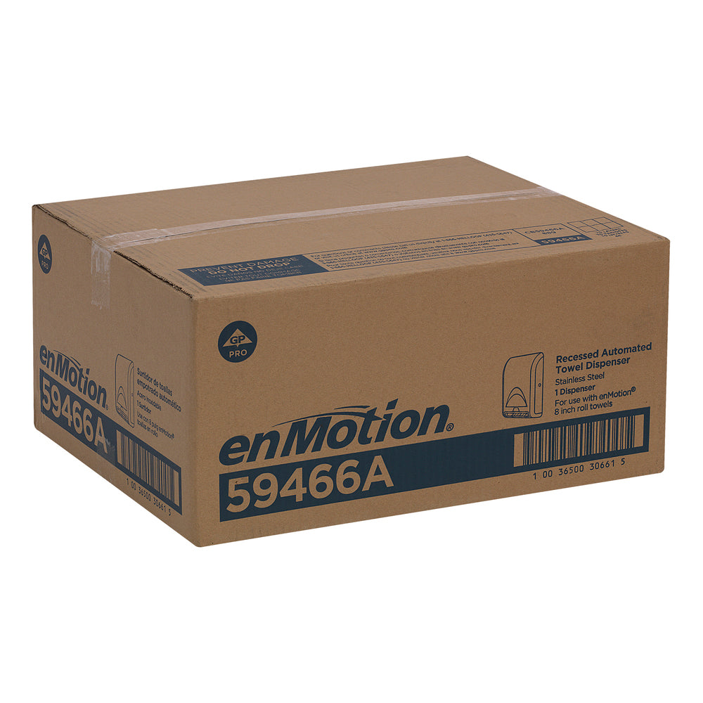 מתקן מגבות נייר אוטומטי ללא מגע שקוע ENMOTION® 8 מבית GP PRO (ג'ורג'יה פסיפיק), נירוסטה, מתקן אחד