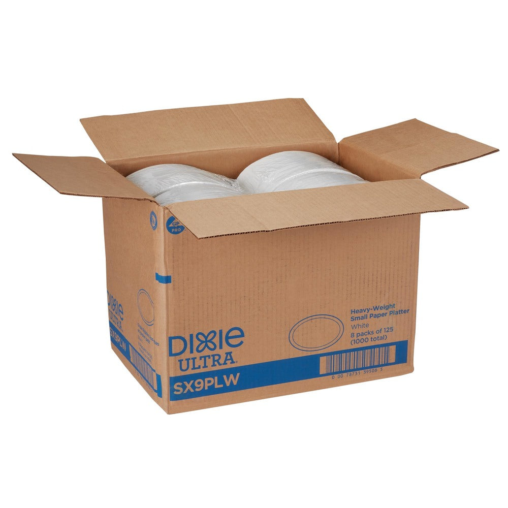 מגשי נייר קטנים עבים במיוחד של DIXIE ULTRA® מבית GP PRO (ג'ורג'יה-פסיפיק), לבן, (8 חבילות של 125 מגשים סהכ 1000 מגשים)