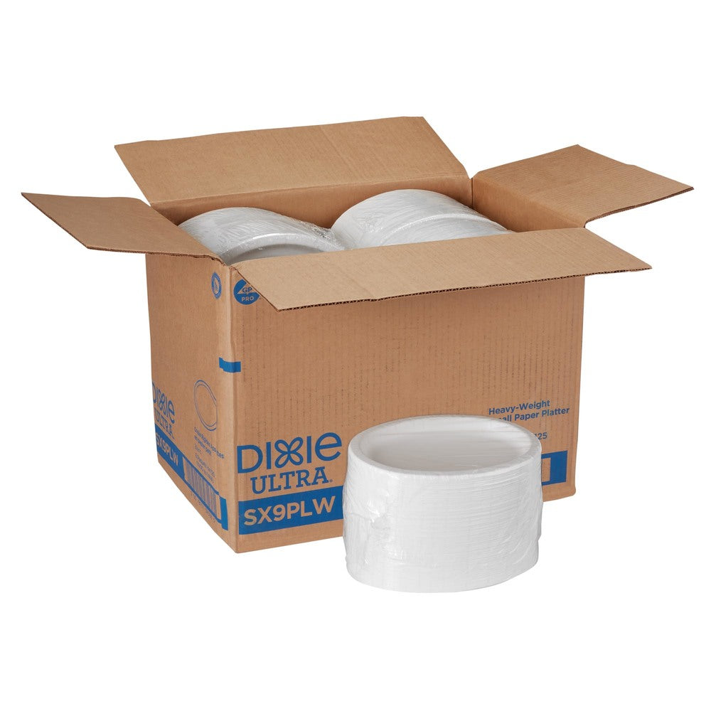 מגשי נייר קטנים עבים במיוחד של DIXIE ULTRA® מבית GP PRO (ג'ורג'יה-פסיפיק), לבן, (8 חבילות של 125 מגשים סהכ 1000 מגשים)