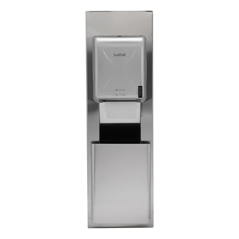 מיכל אשפה ENMOTION® לחללים בגודל 12 אינץ' תואם לתקן בקליפורניה מבית GP PRO (ג'ורג'יה-פסיפיק), נירוסטה, מיכל אשפה אחד