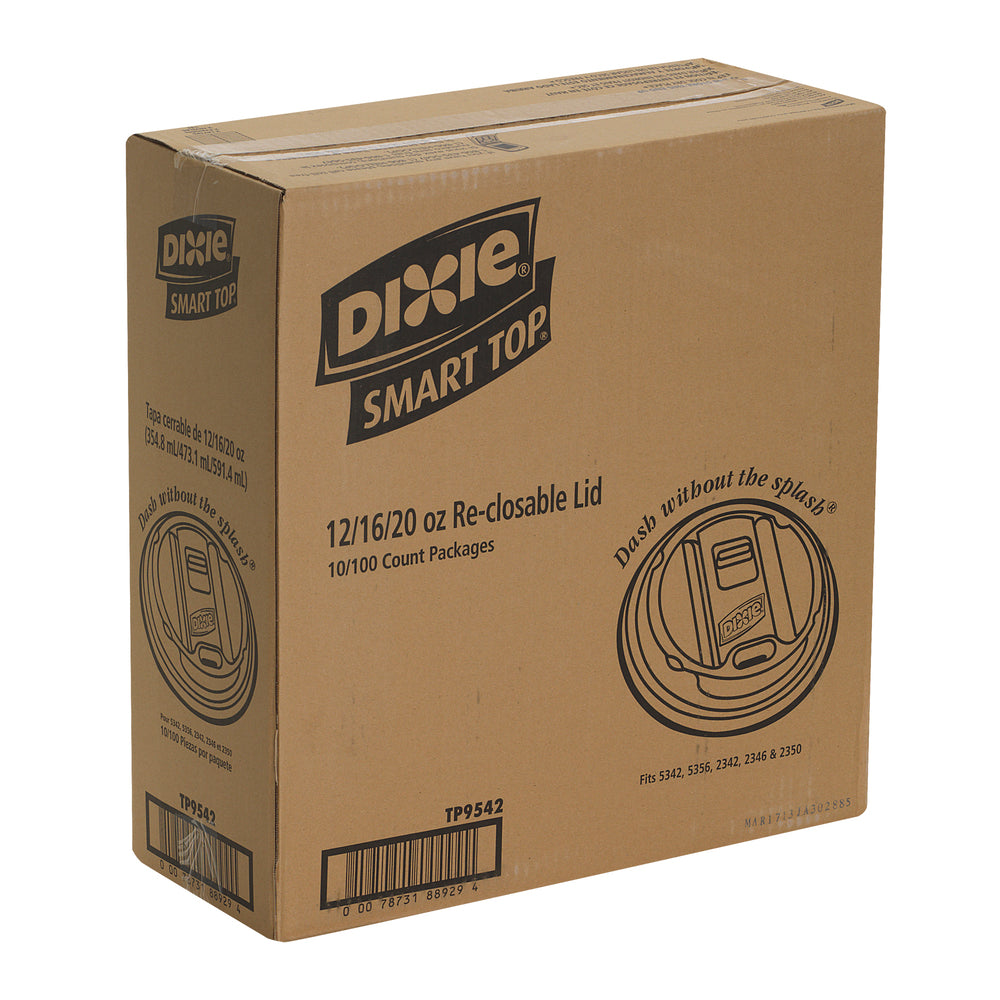 מכסי כוס חמה מפלסטיק גדולים הניתנים לסגירה מחדש של DIXIE® מבית GP PRO (ג'ורג'יה-פסיפיק), לבן, 1,000 מכסים לכל מארז