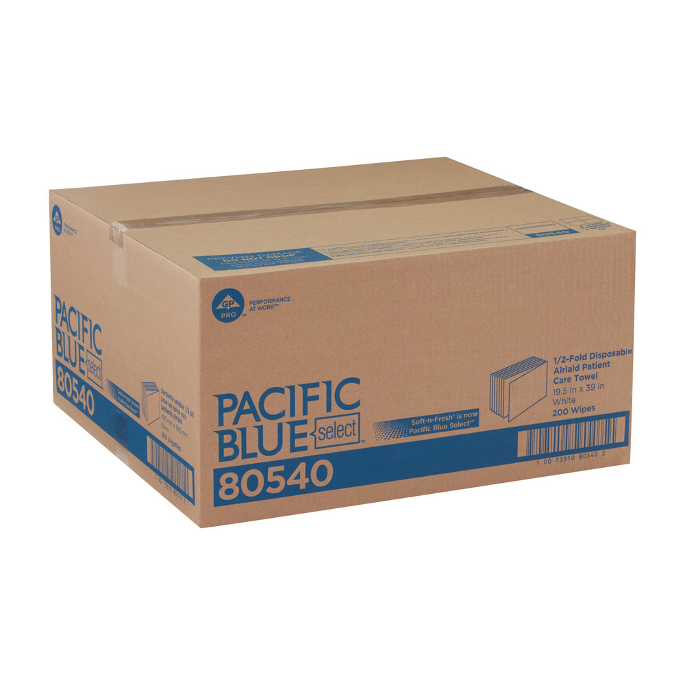 PACIFIC BLUE BASIC™ A300 מגבות רחצה חד פעמיות לטיפול בחולים מבית GP PRO, פי 1/2, לבן, (200 מקרה של 200 מגבות סהכ 40000 מגבות)