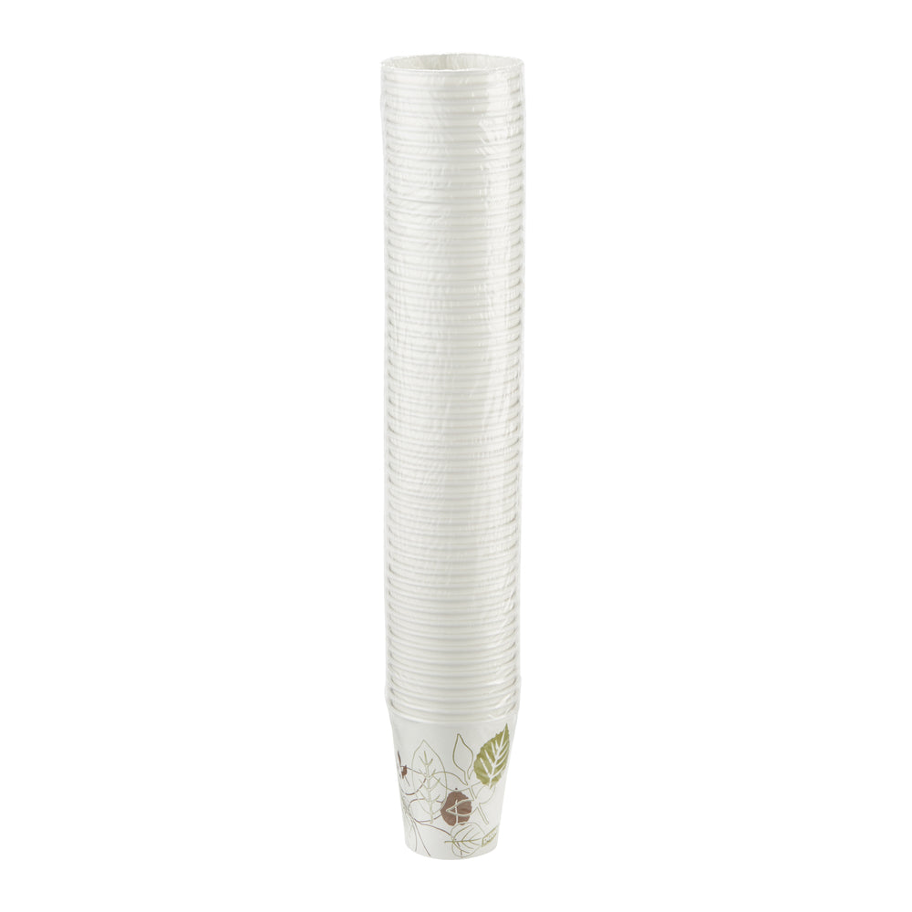 כוסות חמות מנייר DIXIE® 10 OZ מבית GP PRO (ג'ורג'יה פסיפיק), מתאימים למכסים בינוניים, איור עלים®, 1,000 כוסות לכל מארז