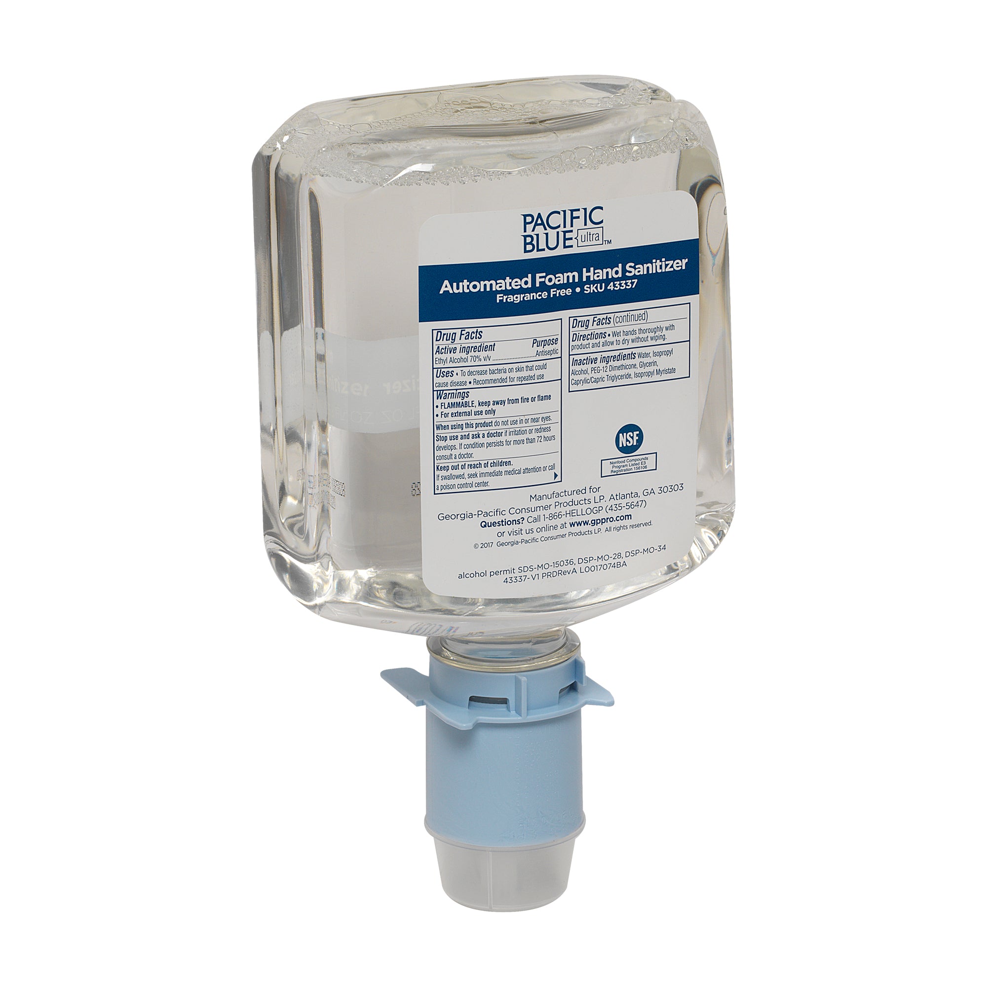 סבון קצף לחיטוי PACIFIC BLUE ULTRA™, נטול צבע וריח, (3 בקבוקים של 1,000 mL סהכ 3,000 mL), 7500 שימושים