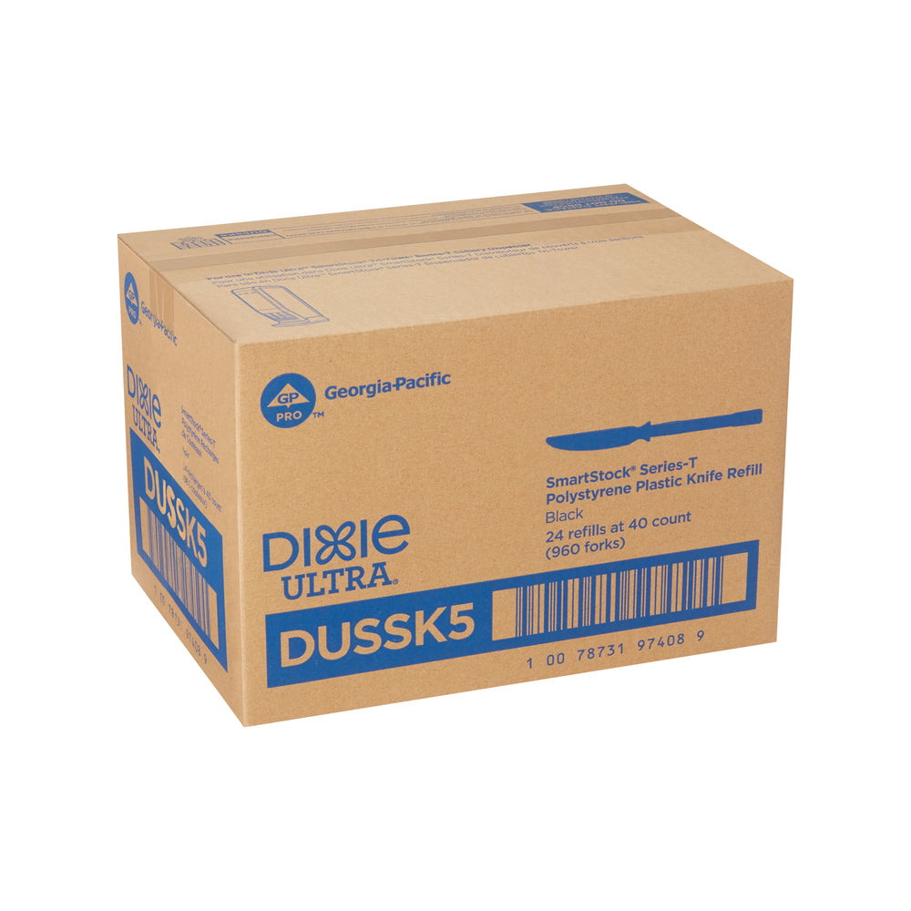 מילוי סכין מפלסטיק קשיח למתקן GP PRO DIXIE ULTRA® SMARTSTOCK® SERIES-T, שחור, 960 סכינים לכל מארז