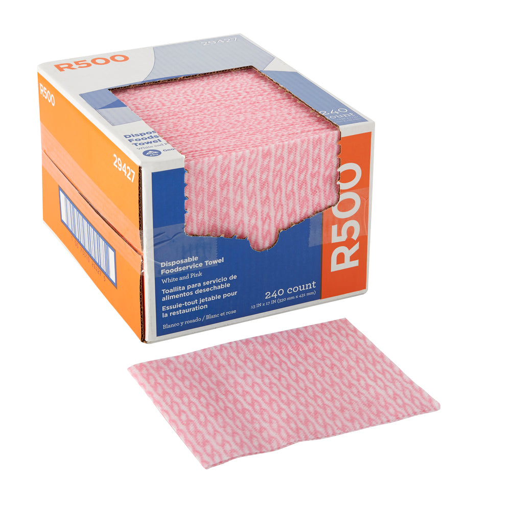מגבות שירות מזון חד פעמיות DIXIE® R500 מאת GP PRO (ג'ורג'יה פסיפיק), לבן וורוד, 240 מגבות בקופסה