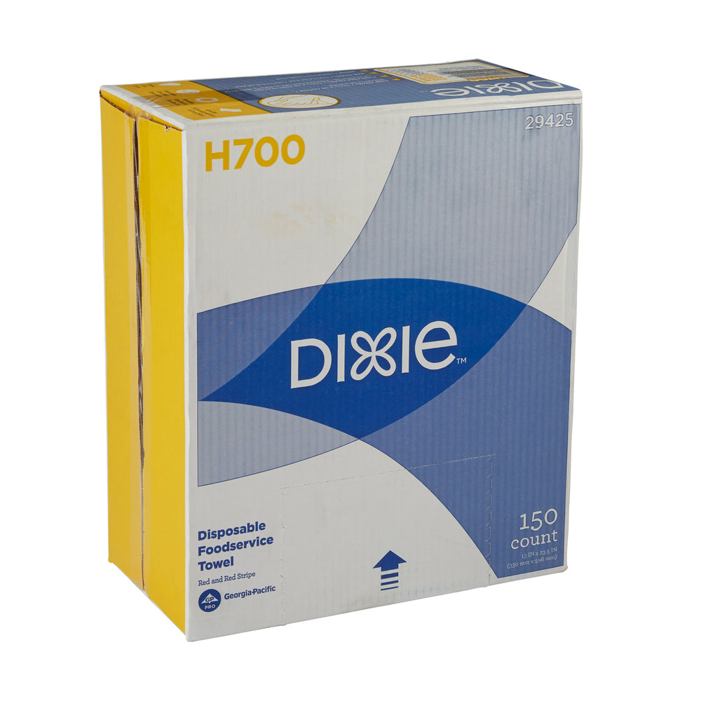 מגבות שירות מזון חד פעמיות DIXIE® H700 מאת GP PRO (ג'ורג'יה-פסיפיק), פס אדום אדום, 150 מגבות בקופסה