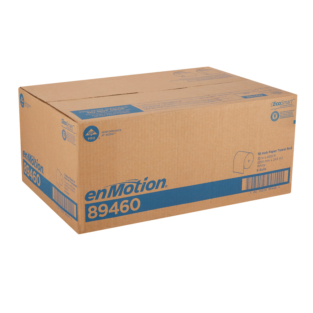גלילי מגבות נייר ENMOTION® 10 מבית GP PRO (ג'ורג'יה פסיפיק), לבן, (6 גלילים של 243.84 מטר סהכ 1463.04 מטר)