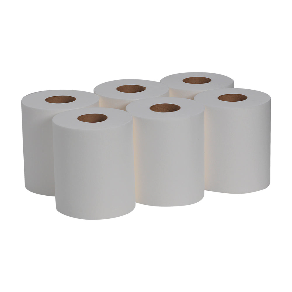 מגבות ניקוי חד פעמיות של BRAWNY® PROFESSIONAL A300 מבית GP PRO (ג'ורג'יה פסיפיק), לבן, (6 גלילים של 252.41 מטרים סהכ 1514.48 מטרים) 1,200 מגבות למארז