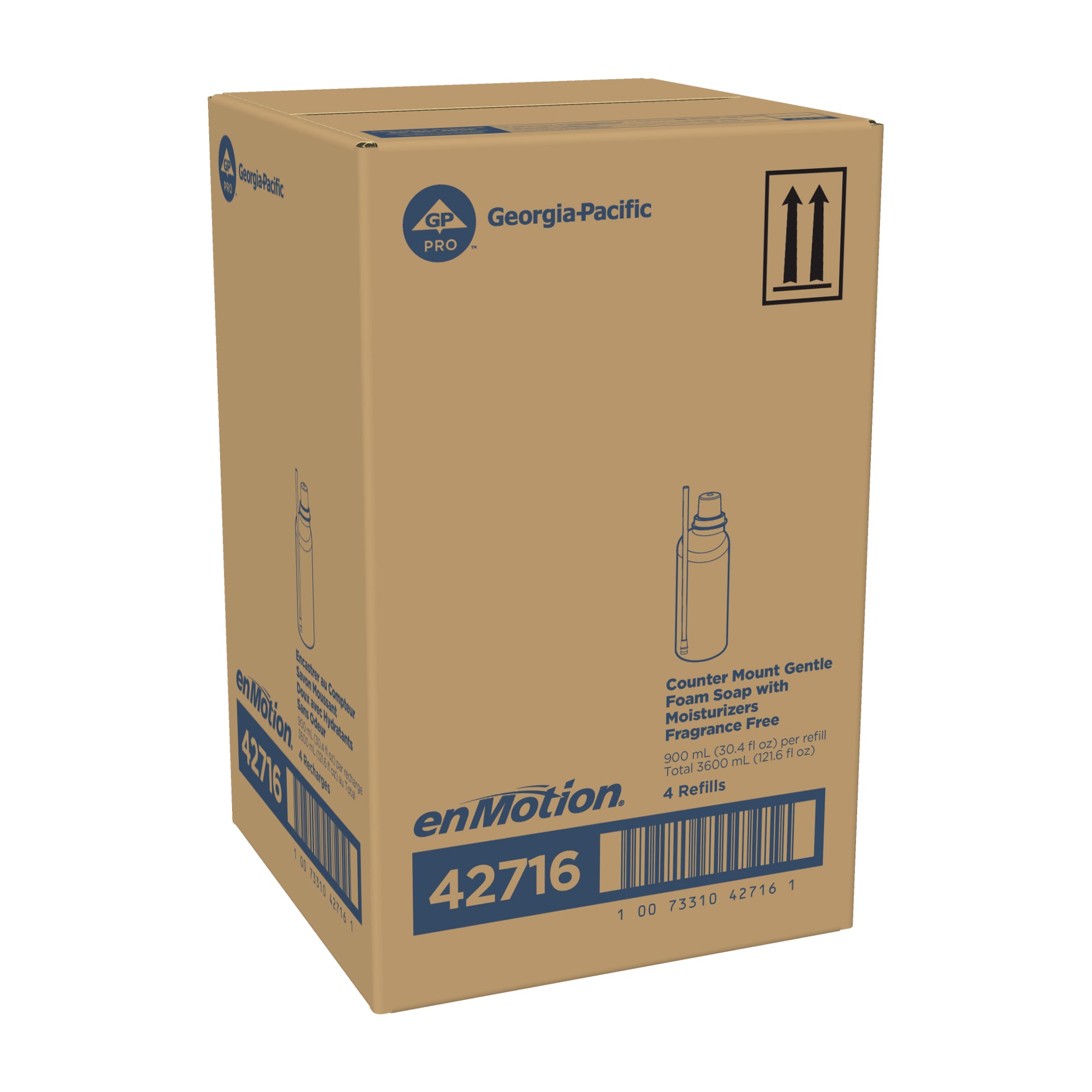 מילוי למתקן סבון ברז של ENMOTION® מאת GP PRO (ג'ורג'יה פסיפיק), ללא צבע וניחוח, (4 בקבוקים של 900 mL סהכ 3,600 mL)