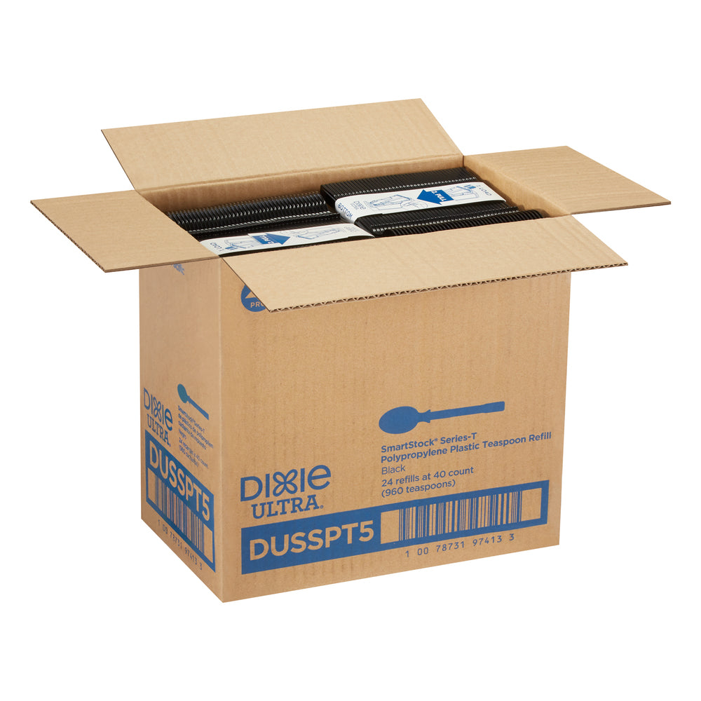 מילוי כפית מפוליפרופילן למתקן GP PRO DIXIE ULTRA® SMARTSTOCK® SERIES-T, שחור, 960 כפיות לכל מארז