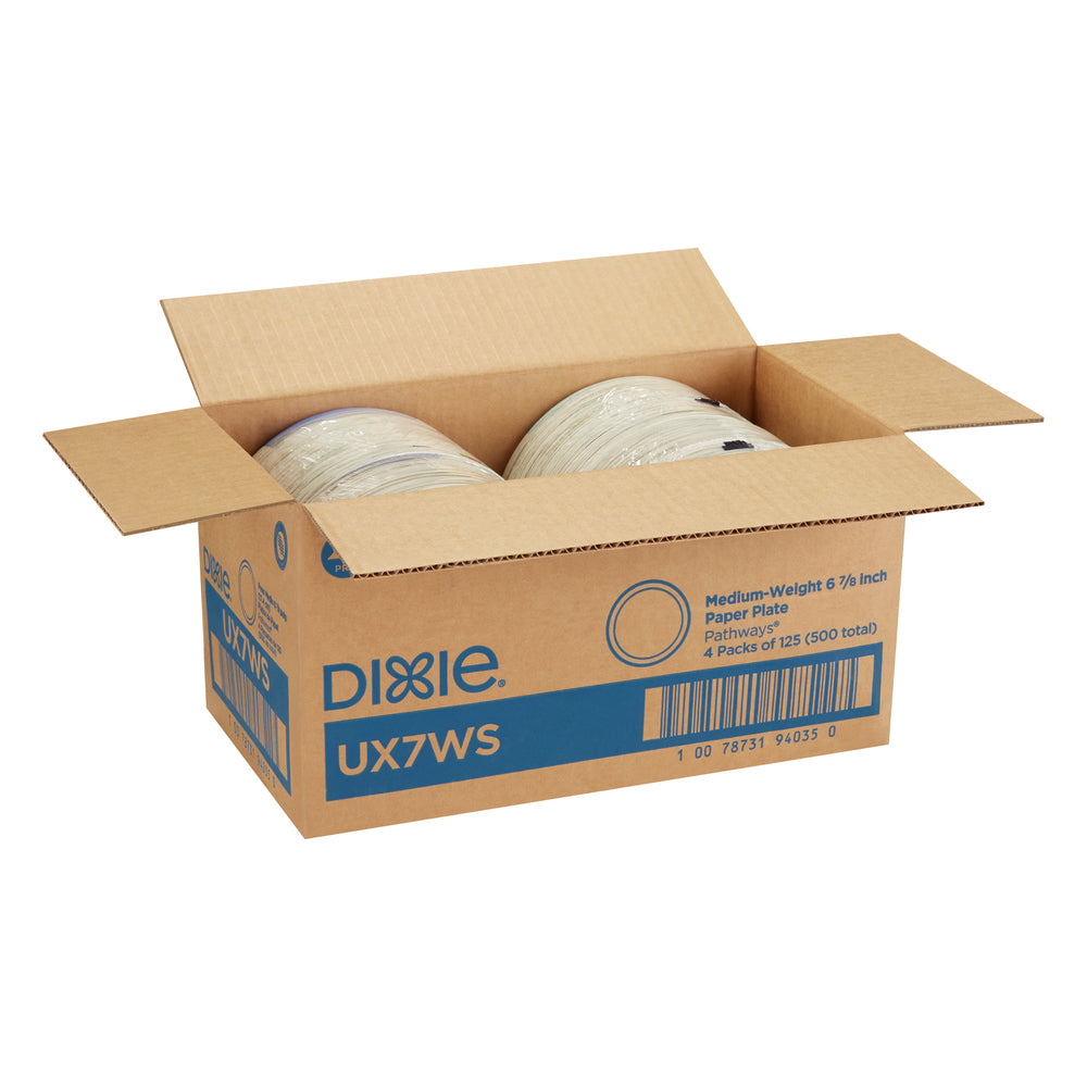 צלחות נייר עבות (IN 6 7/8) מסדרת DIXIE® מאת GP PRO (ג'ורג'יה-פסיפיק), איור עלים®, 500 צלחות לכל מארז