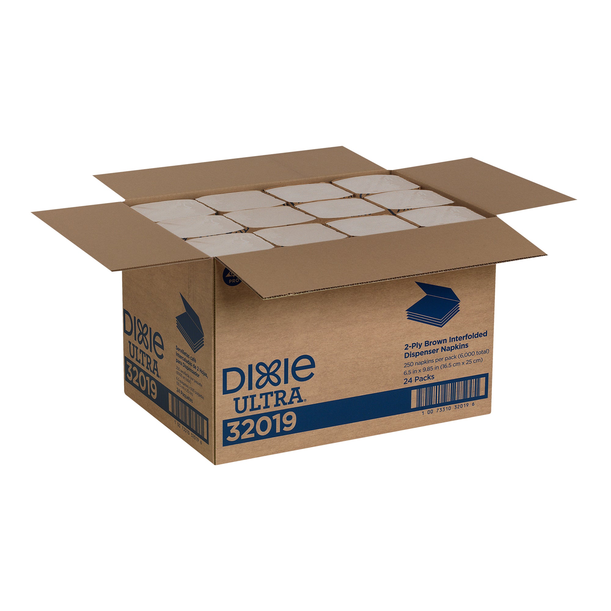מילוי מתקן משולב למפיות דו-שכבתיות של DIXIE ULTRA® מבית GP PRO (ג'ורג'יה פסיפיק), חום, 6,000 מפיות לכל מארז