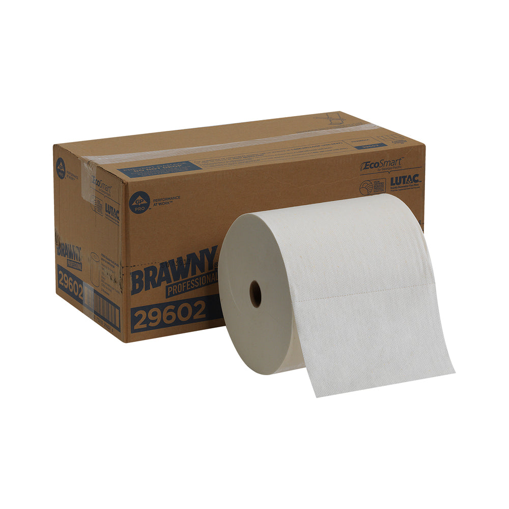 מגבות ניקוי חד פעמיות F900 PROFESSIONAL BRAWNY® מבית GP PRO (ג'ורג'יה פסיפיק), לבן, (2 גלילים של 690 מגבות סהכ 1,380 מגבות)
