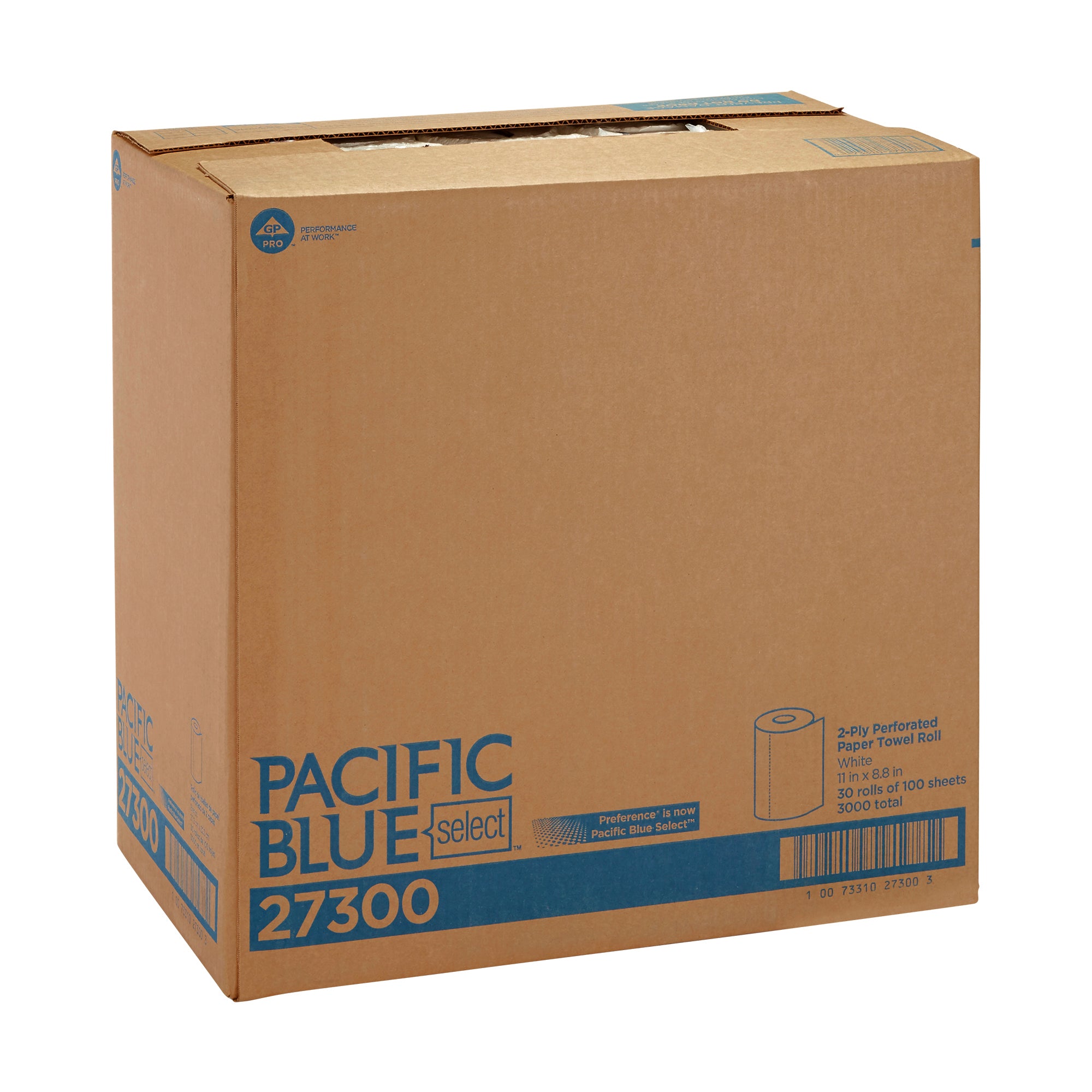 גליל מגבת נייר מחורר דו-שכבתי בPACIFIC BLUE SELECT™ של GP PRO (ג'ורג'יה פסיפיק), (30 גלילים של 22.35 מטרים סהכ 670.56 מטרים) 3,000 גליונות למארז