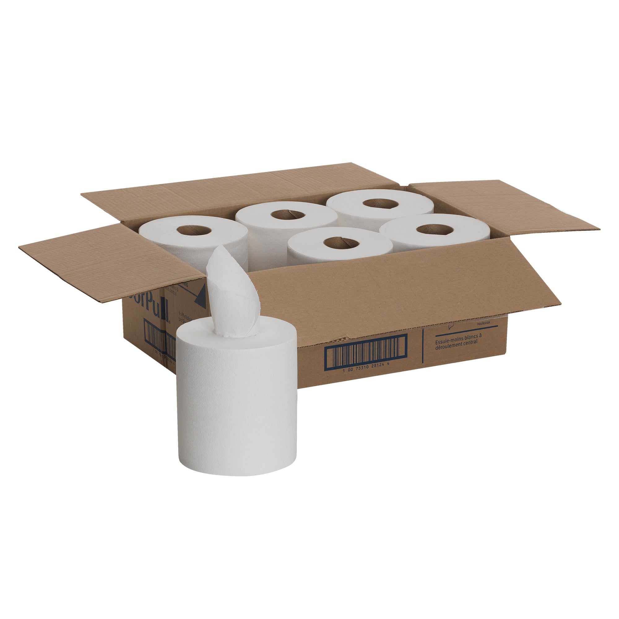 מגבות נייר SOFPULL® CENTERPULL בעלות קיבולת רגילה מבית GP PRO (ג'ורג'יה פסיפיק), לבן, (6 גלילים של 121.80 מטרים סהכ 730.79 מטרים) 1,920 גליונות למארז