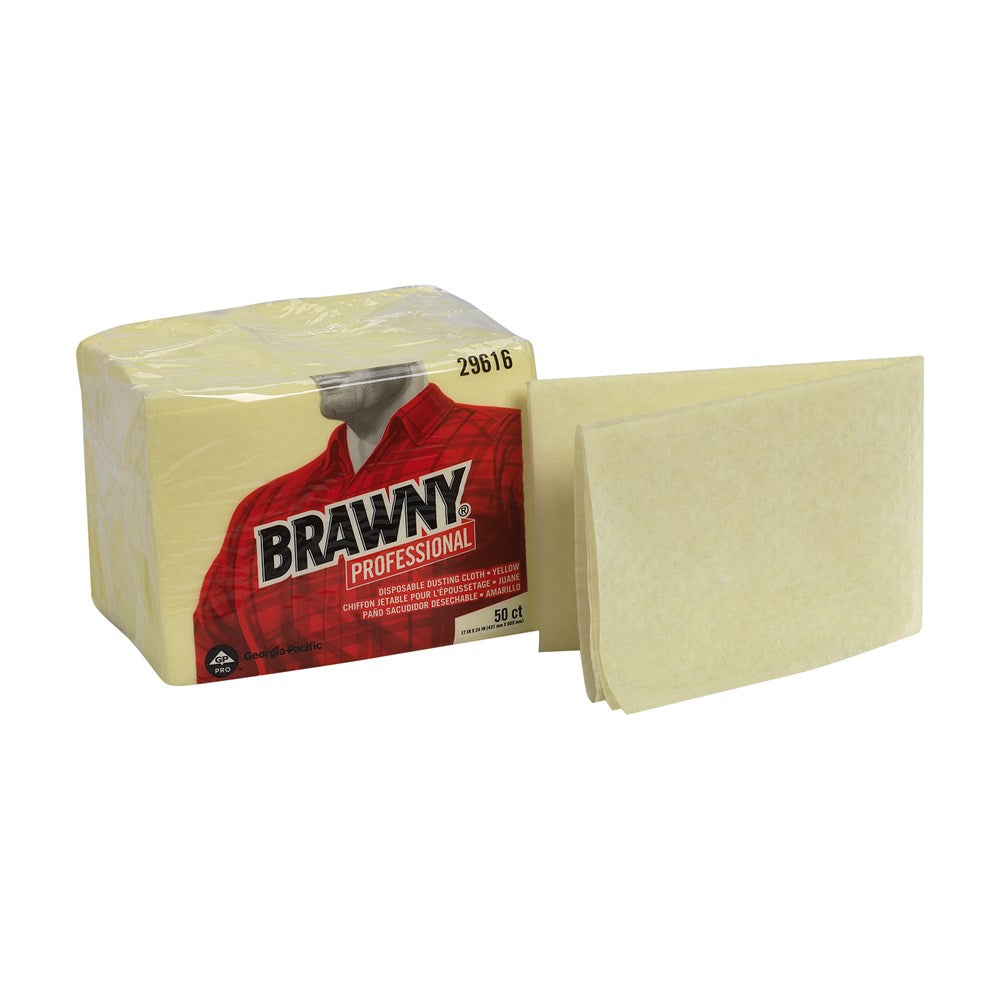 מטליות אבק חד פעמיות של PROFESSIONAL BRAWNY® מבית GP PRO (ג'ורג'יה פסיפיק), צהוב, (4 חבילות של 50 מגבות סהכ 200 מגבות)