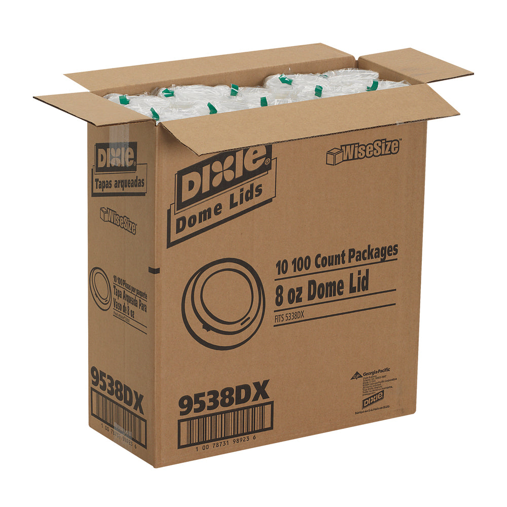 מכסי כוס חמה מפלסטיק DIXIE® DOME מבית GP PRO (ג'ורג'יה פסיפיק), קטנים, לבנים, 1,000 מכסים לכל מארז
