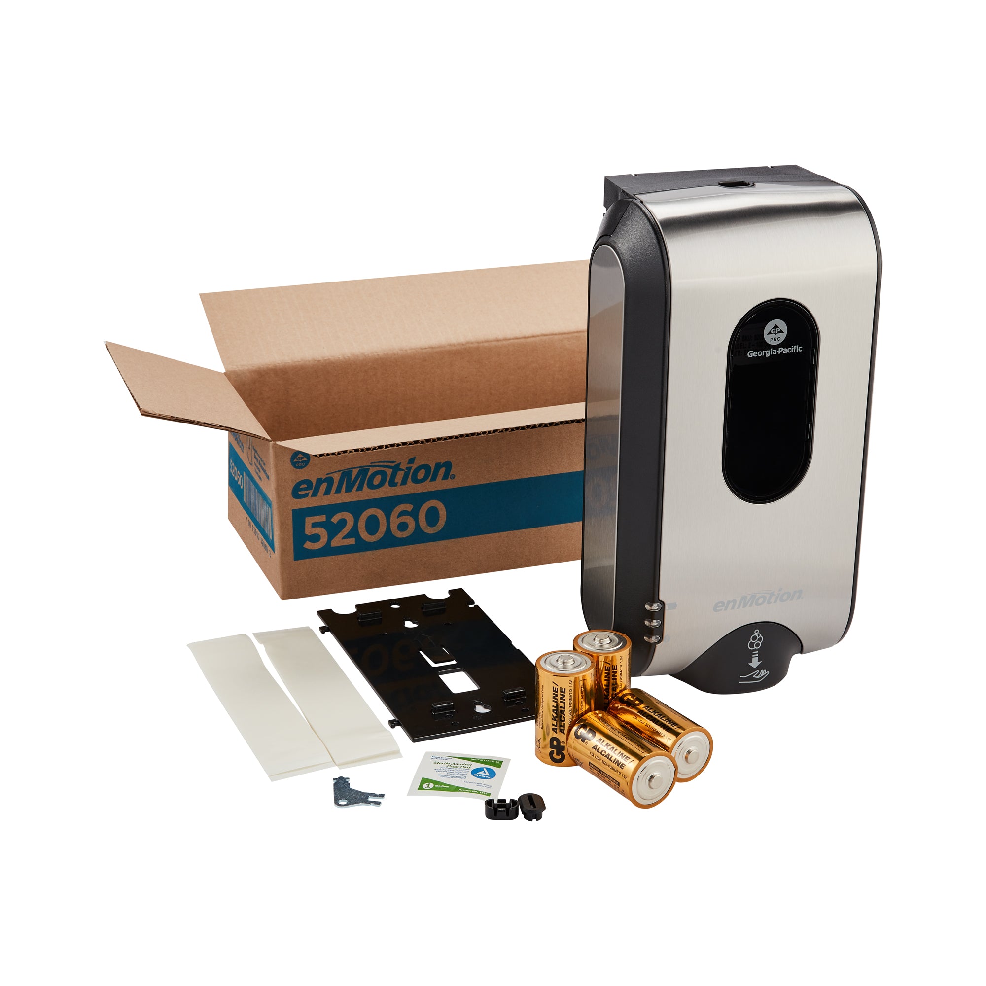 מתקן סבון וחיטוי אוטומטי ללא מגע ENMOTION® GEN2 מאת GP PRO (ג'ורג'יה פסיפיק), גימור אל חלד, מתקן אחד