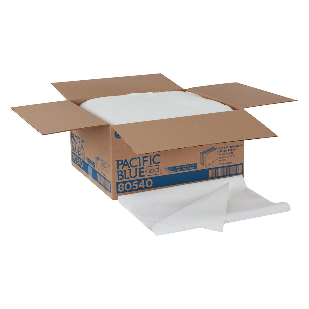 PACIFIC BLUE BASIC™ A300 מגבות רחצה חד פעמיות לטיפול בחולים מבית GP PRO, פי 1/2, לבן, (200 מקרה של 200 מגבות סהכ 40000 מגבות)