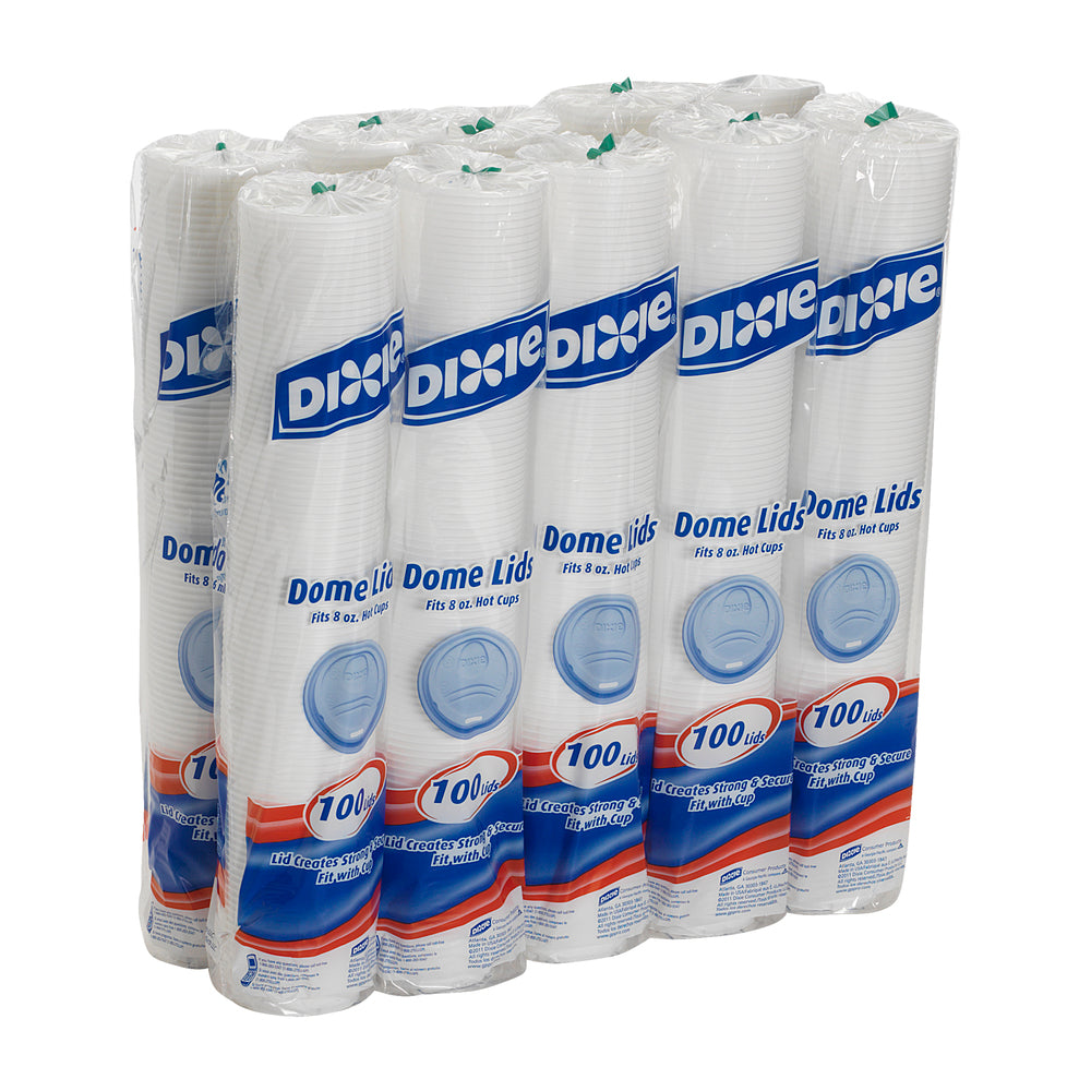 מכסי כוס חמה מפלסטיק DIXIE® DOME מבית GP PRO (ג'ורג'יה פסיפיק), קטנים, לבנים, 1,000 מכסים לכל מארז