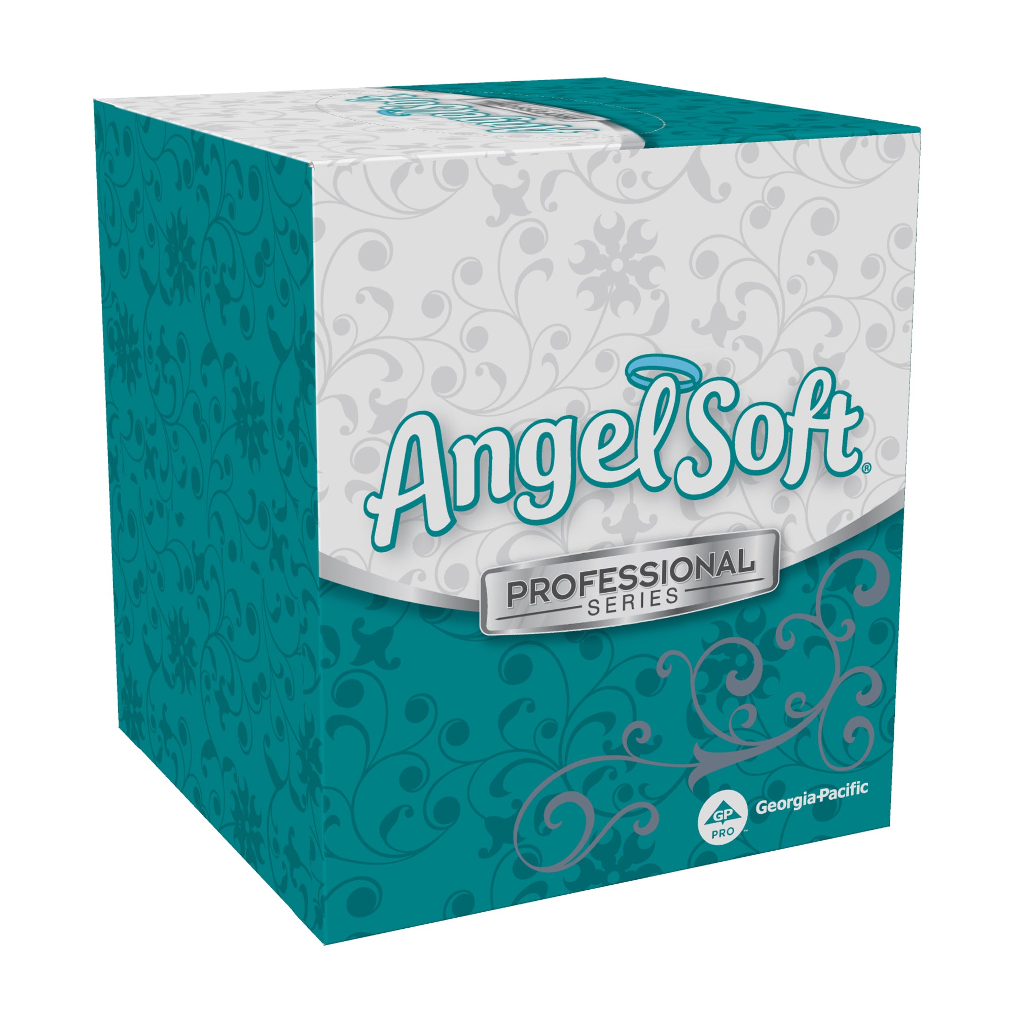 רקמת פנים מהסדרה המקצועית של ®Angel Soft Professional דו-שכבתית מאת GP PRO (ג'ורג'יה פסיפיק), קופסת קוביות, (36 קופסאות של 96 גליונות סהכ 3,456 גליונות)