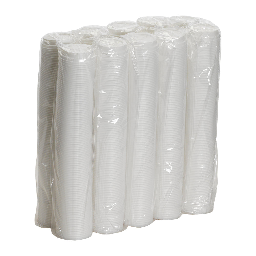 מכסי כוס חמה מפלסטיק DIXIE® DOME מבית GP PRO (ג'ורג'יה פסיפיק), קטנים, לבנים, 1,000 מכסים לכל מארז