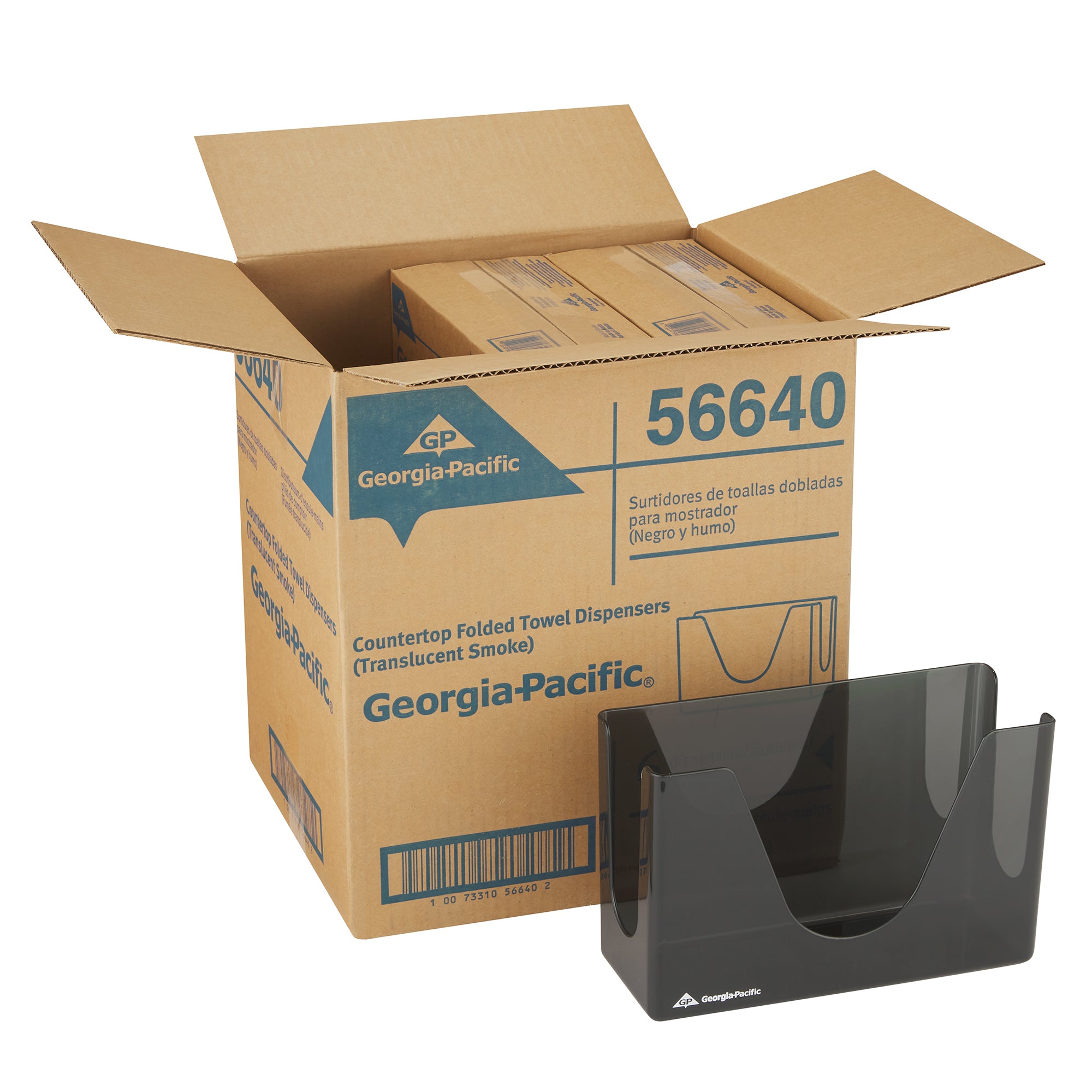 מתקן מגבות נייר מקופלות C-FOLD/M לשיש מאת GP PRO (ג'ורג'יה-פסיפיק), עשן, 6 מכשירים לכל מארז