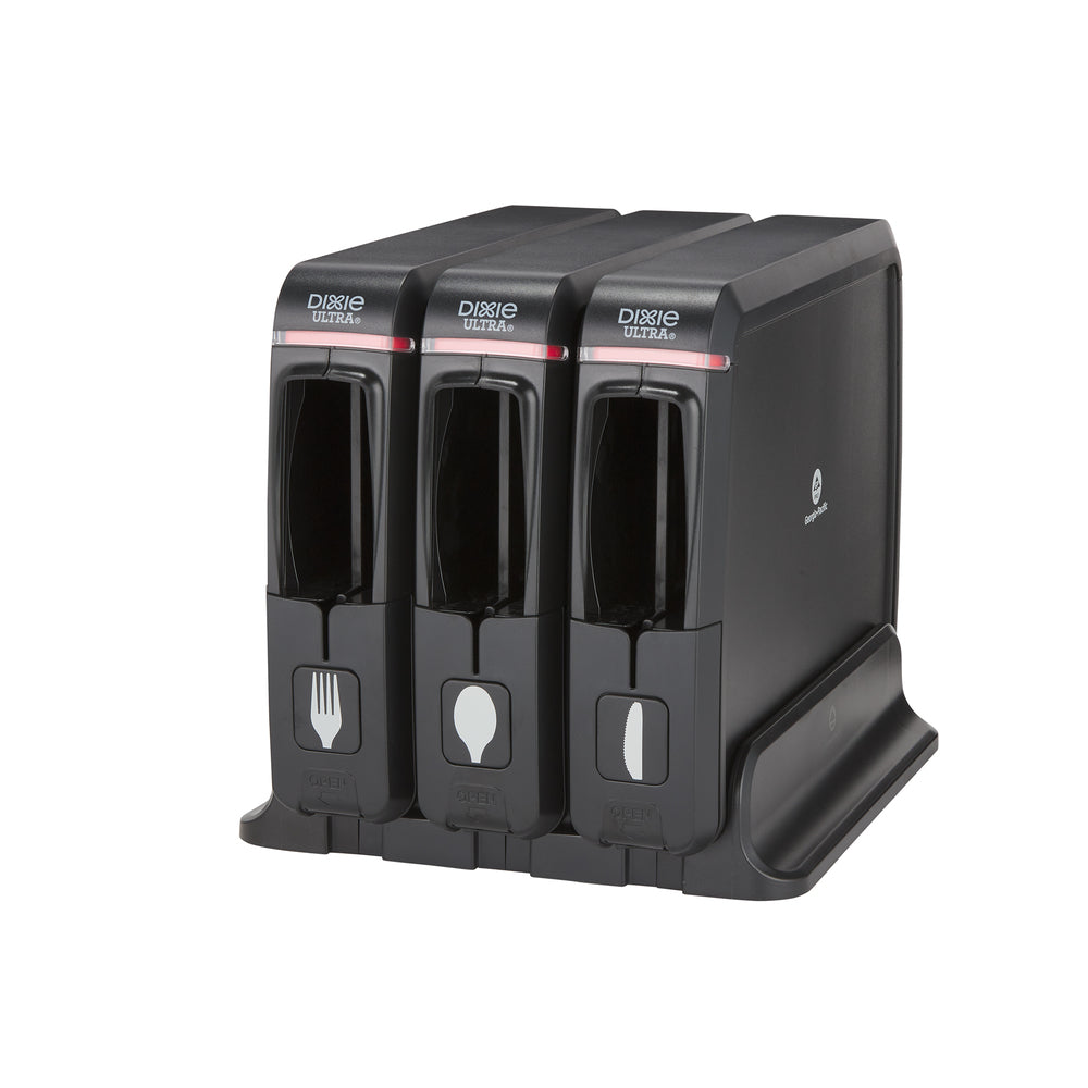 מתקן לסכום עטוף מסדרת DIXIE ULTRA® SMARTSTOCK® מבית GP PRO, אריזה משולשת, שחור, 1 כל אחד: מזלג, כף וסכין