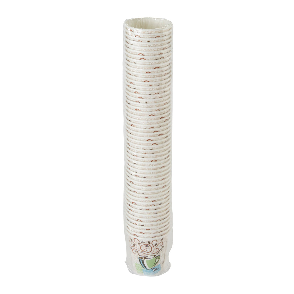 כוסות קפה חם מנייר מבודד DIXIE® PERFECTOUCH® 10 OZ מבית GP PRO (ג'ורג'יה פסיפיק), מתאימות למכסים גדולים, ערפל קפה, 1,000 כוסות/מארז