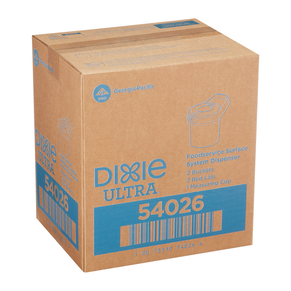 מתקן ניגוב מערכת המשטח DIXIE ULTRA™ לשירותי מזון מבית GP PRO, לבן, 2 מתקנים, 2 מכסים וכוס מדידה/מארז אחד