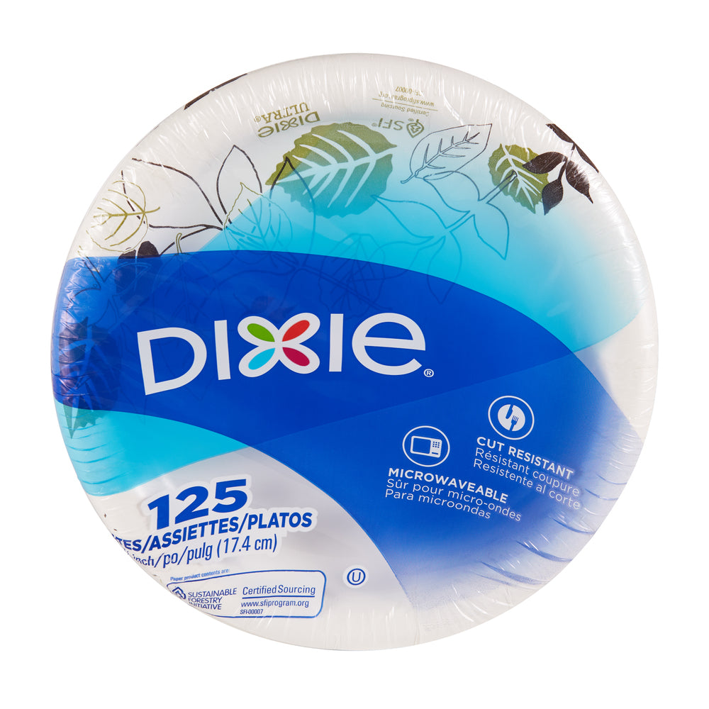 צלחות נייר עבות (IN 6 7/8) מסדרת DIXIE® מאת GP PRO (ג'ורג'יה-פסיפיק), איור עלים®, 500 צלחות לכל מארז