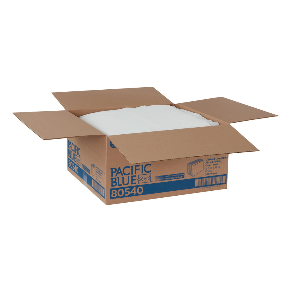PACIFIC BLUE BASIC™ A300 מגבות רחצה חד פעמיות לטיפול בחולים מבית GP PRO, פי 1/2, לבן, (200 מקרה של 200 מגבות סהכ 40000 מגבות)