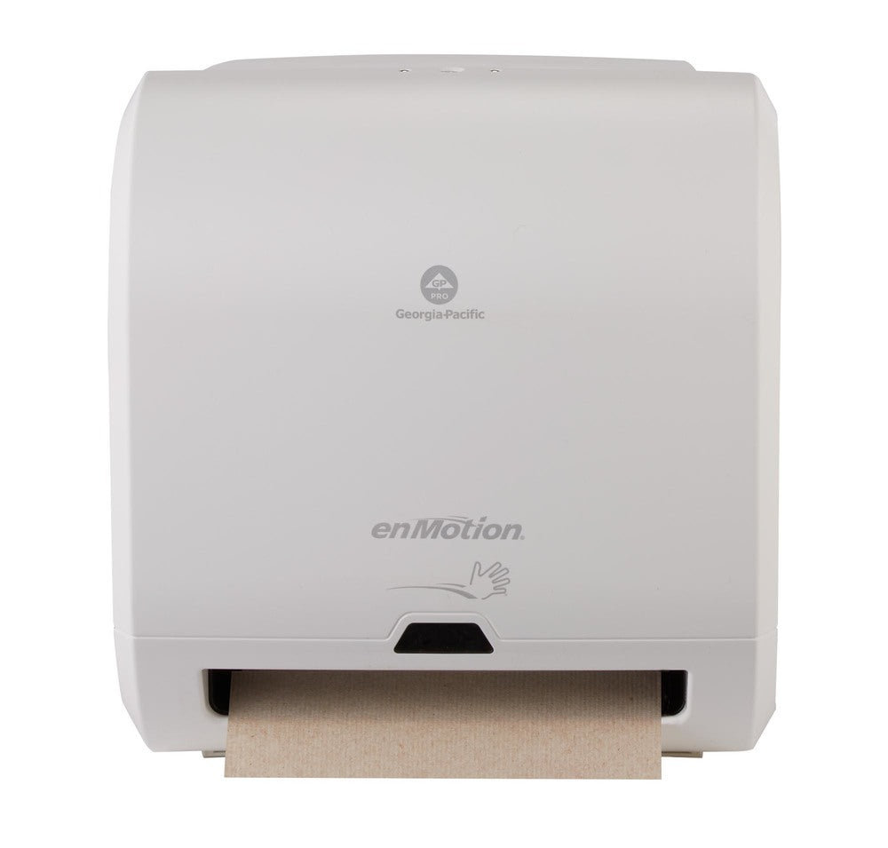 מתקן מגבות נייר אוטומטי ללא מגע בעל גליל אחד ENMOTION® IMPULS® 8 מבית GP PRO (ג'ורג'יה פסיפיק), לבן, מתקן אחד
