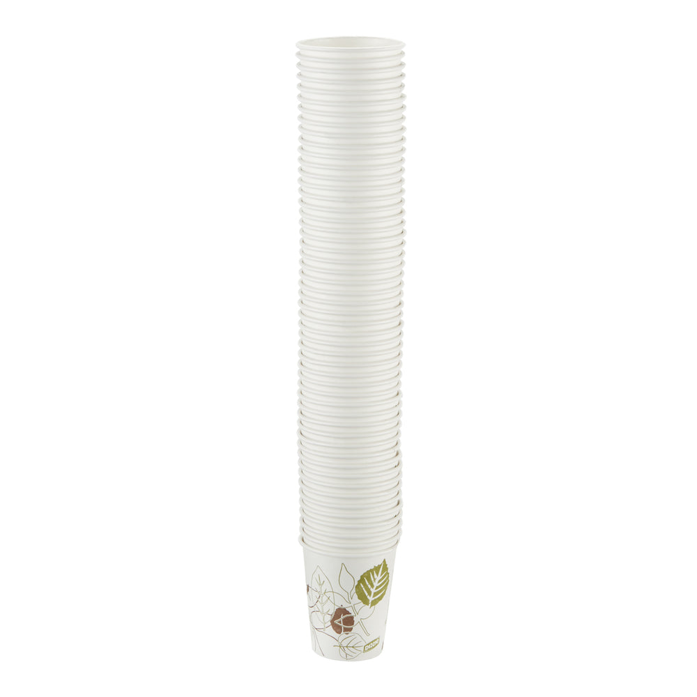 כוסות חמות מנייר DIXIE® 10 OZ מבית GP PRO (ג'ורג'יה פסיפיק), מתאימים למכסים בינוניים, איור עלים®, 1,000 כוסות לכל מארז