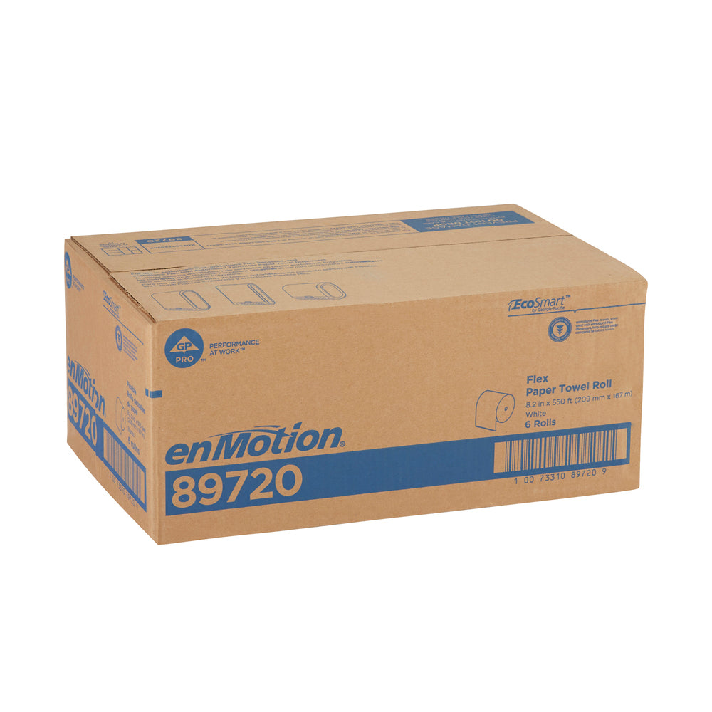 גלילי מגבות נייר ENMOTION® FLEX מבית GP PRO (ג'ורג'יה פסיפיק), לבן, (6 גלילים של 167.64 מטרים סהכ 1,005.84 מטרים)
