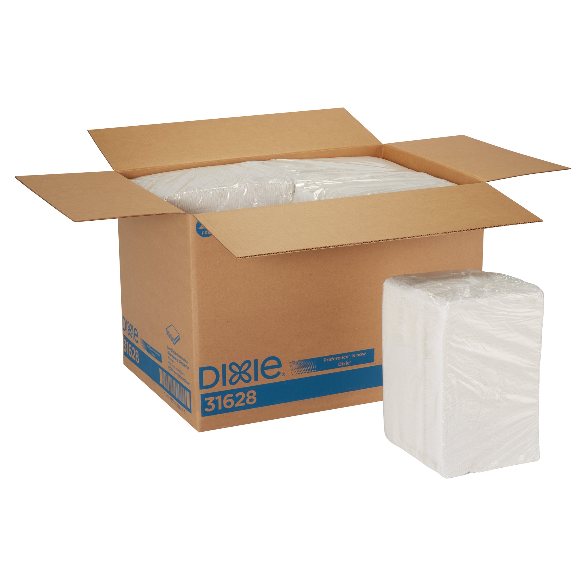 מפית ארוחת ערב דו-שכבתית של DIXIE® קיפול 1/4 של GP PRO (ג'ורג'יה פסיפיק), 16 ˟ 16 אינץ', לבן, 3,200 מפיות לכל מארז