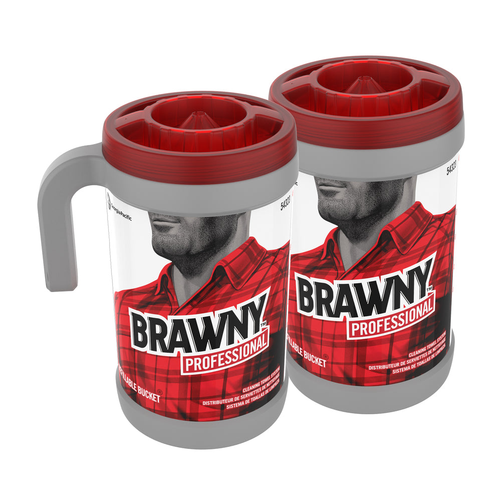 מערכת מגבות ניקוי מקצועית BRAWNY® מבית GP PRO (ג'ורג'יה פסיפיק), אפור, 2 דליים לכל מארז