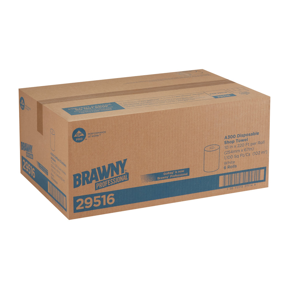 מילוי מגבות חד פעמיות של BRAWNY® PROFESSIONAL A300 מבית GP PRO (ג'ורג'יה פסיפיק), לבן, (6 גלילים של 67.06 מטרים סהכ 402.34 מטרים)