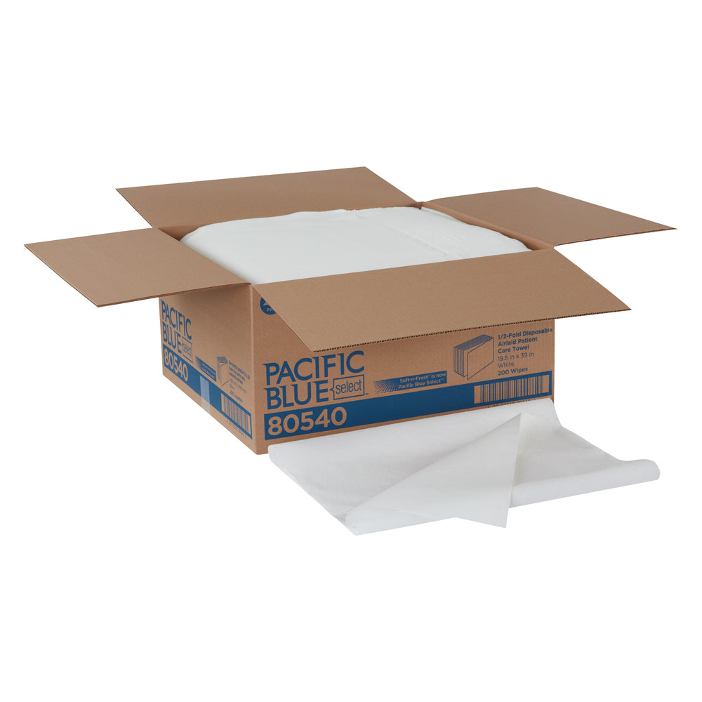 PACIFIC BLUE BASIC™ A300 מגבות רחצה חד פעמיות לטיפול בחולים מבית GP PRO, פי 1/2, לבן, (200 מקרה של 200 מגבות סהכ 40000 מגבות)