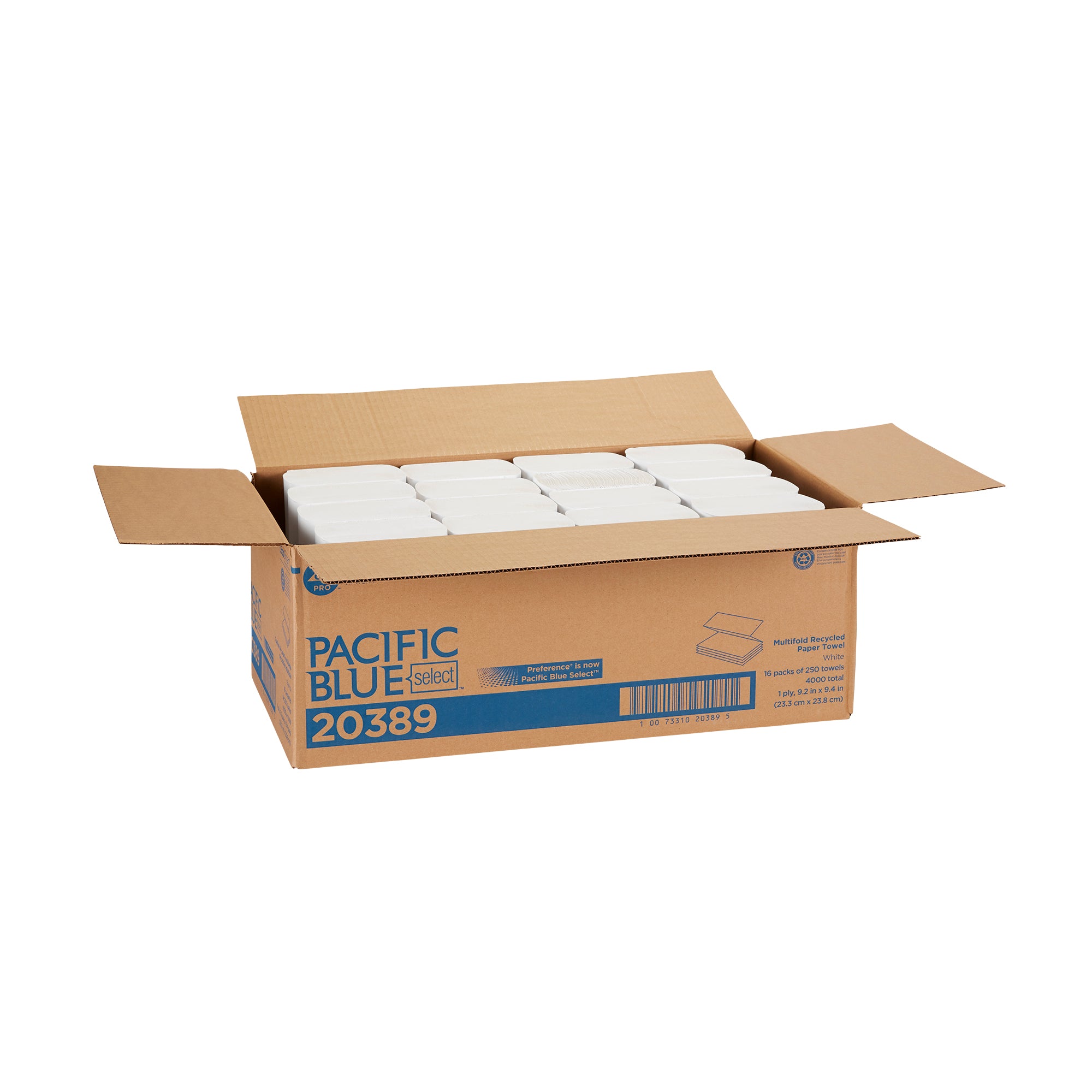 PACIFIC BLUE BASIC™ מגבות נייר איכותיות מרובות שכבות מבית GP PRO, לבן, 4,000 מגבות לכל מארז