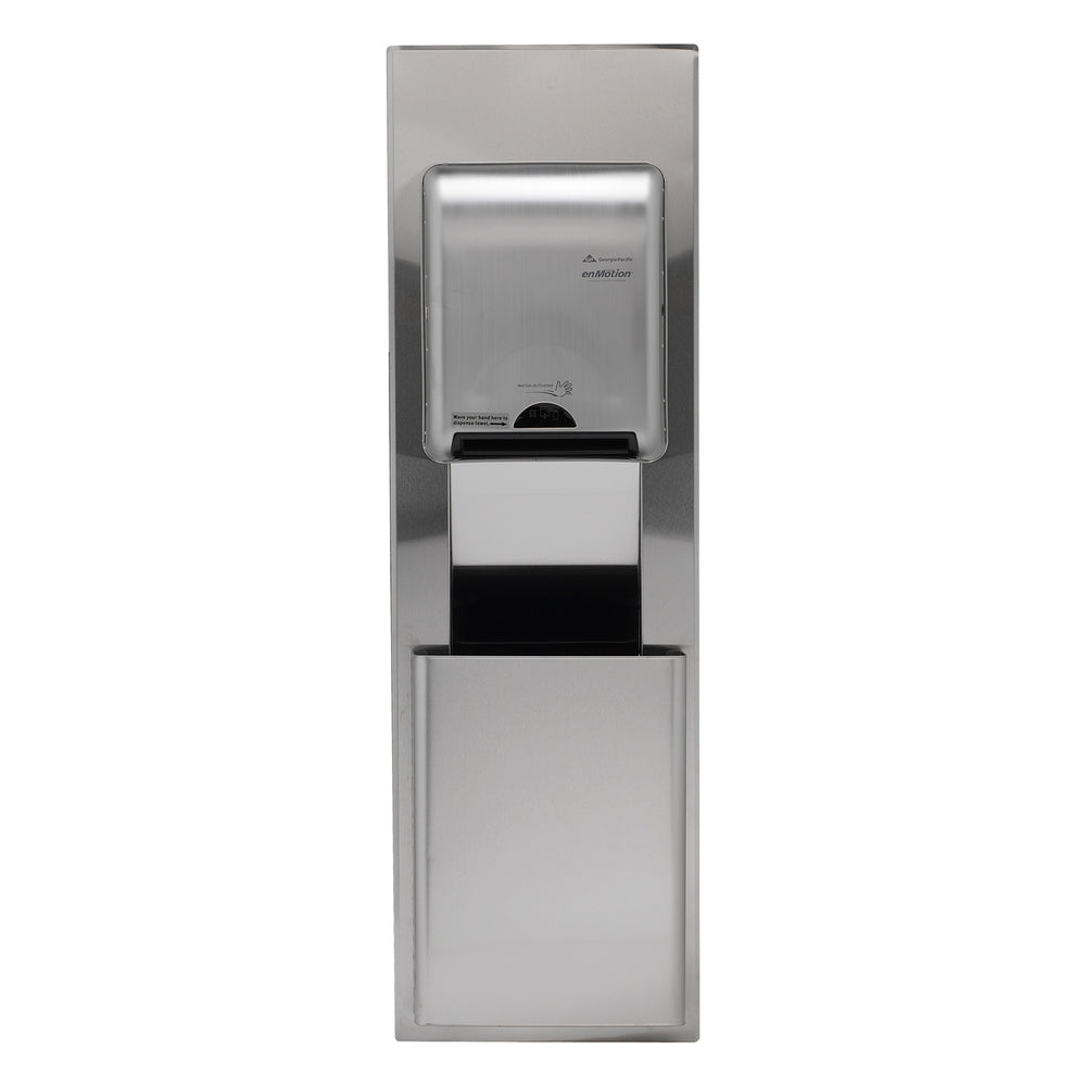 מיכל אשפה ENMOTION® לחללים בגודל 12 אינץ' תואם לתקן בקליפורניה מבית GP PRO (ג'ורג'יה-פסיפיק), נירוסטה, מיכל אשפה אחד