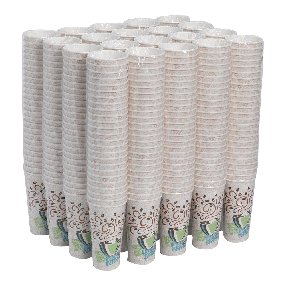 כוסות קפה חמות מנייר מבודדות DIXIE® PERFECTOUCH® 20 OZ מבית GP PRO (ג'ורג'יה פסיפיק), מתאימות למכסים גדולים, ערפל קפה, 500 כוסות לכל מארז