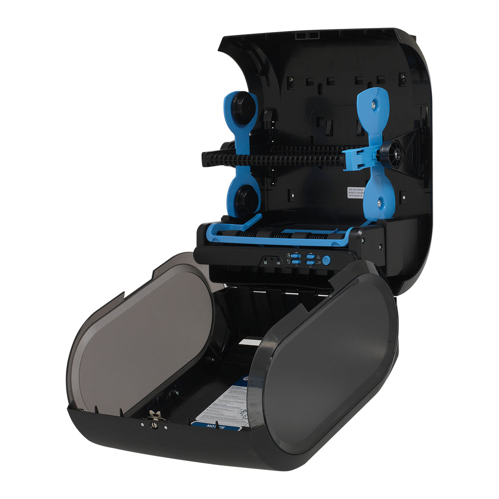 מתקן מגבות נייר אוטומטי ללא מגע 2 גלילים ENMOTION® 10 מבית GP PRO (ג'ורג'יה פסיפיק), שחור, מתקן אחד