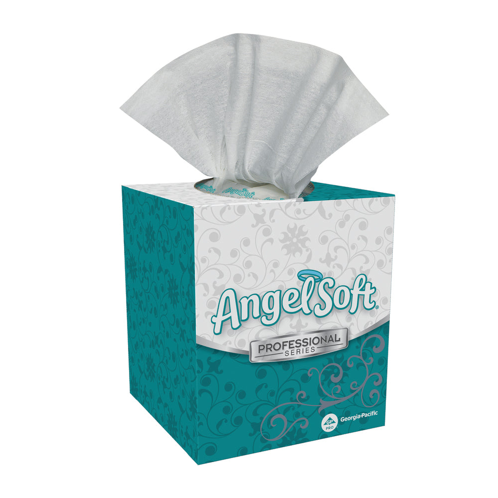 רקמת פנים מהסדרה המקצועית של ®Angel Soft Professional דו-שכבתית מאת GP PRO (ג'ורג'יה פסיפיק), קופסת קוביות, (36 קופסאות של 96 גליונות סהכ 3,456 גליונות)