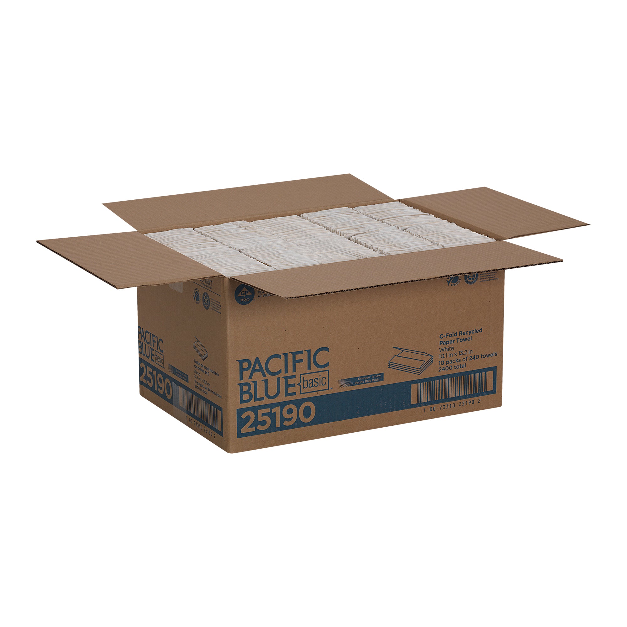 מגבת נייר ממוחזרת בקיפול PACIFIC BLUE BASIC™ C מבית GP PRO (ג'ורג'יה פסיפיק), 2,400 מגבות לכל מארז