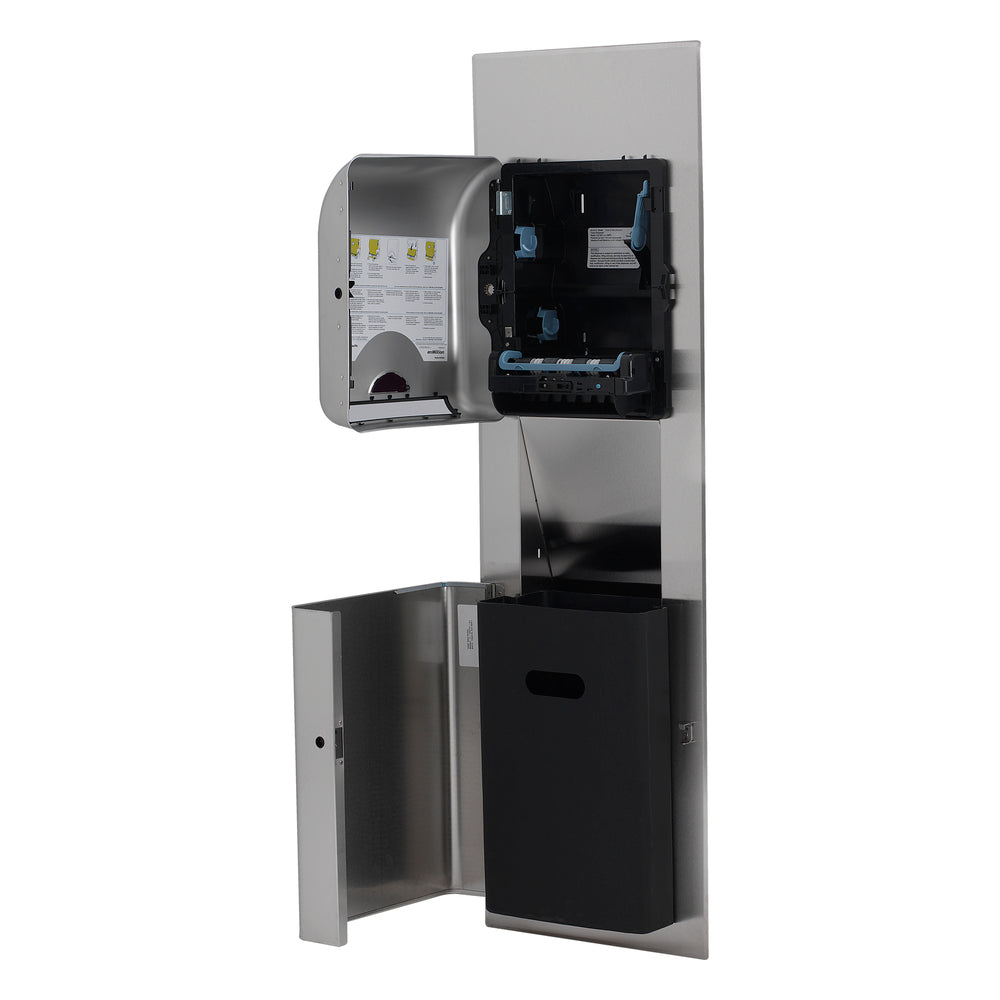 מיכל אשפה ENMOTION® לחללים בגודל 12 אינץ' תואם לתקן בקליפורניה מבית GP PRO (ג'ורג'יה-פסיפיק), נירוסטה, מיכל אשפה אחד