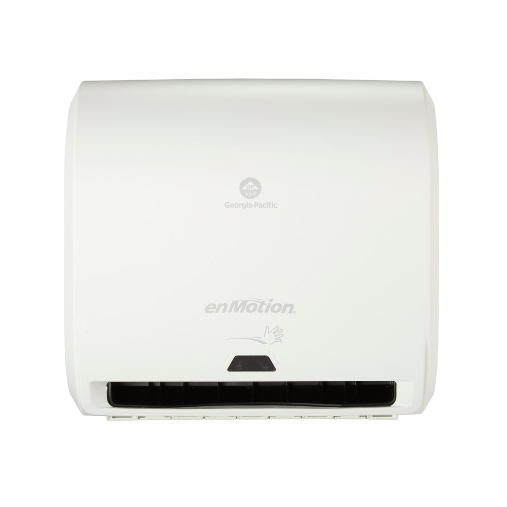 מתקן מגבות נייר אוטומטי ללא מגע עם גליל אחד ENMOTION® IMPULS® 10 מבית GP PRO (ג'ורג'יה פסיפיק), לבן, מתקן אחד